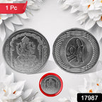 Decorative Ganesh Coin presented in a gift box, ideal for gifting.
