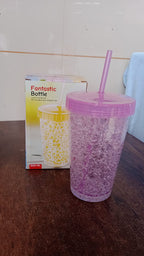 The durable plastic sipper tumbler displayed in natural light.