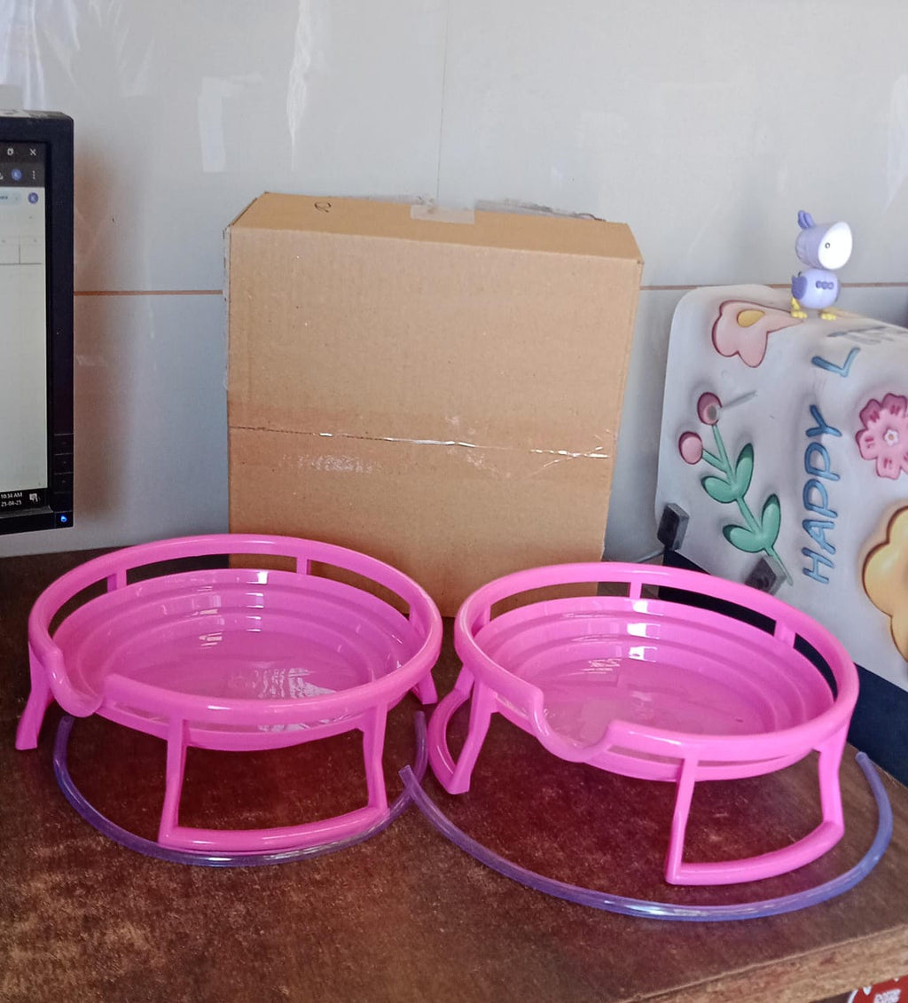 Water pot stand set displayed on kitchen surface