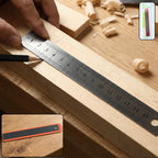 Close-up of measuring ruler scale with clear markings