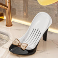 Creative High Heels Soap Box with strong suction cup in black and white mix colors