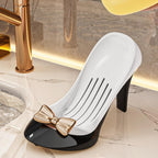 Creative High Heels Soap Box with strong suction cup in black and white mix colors