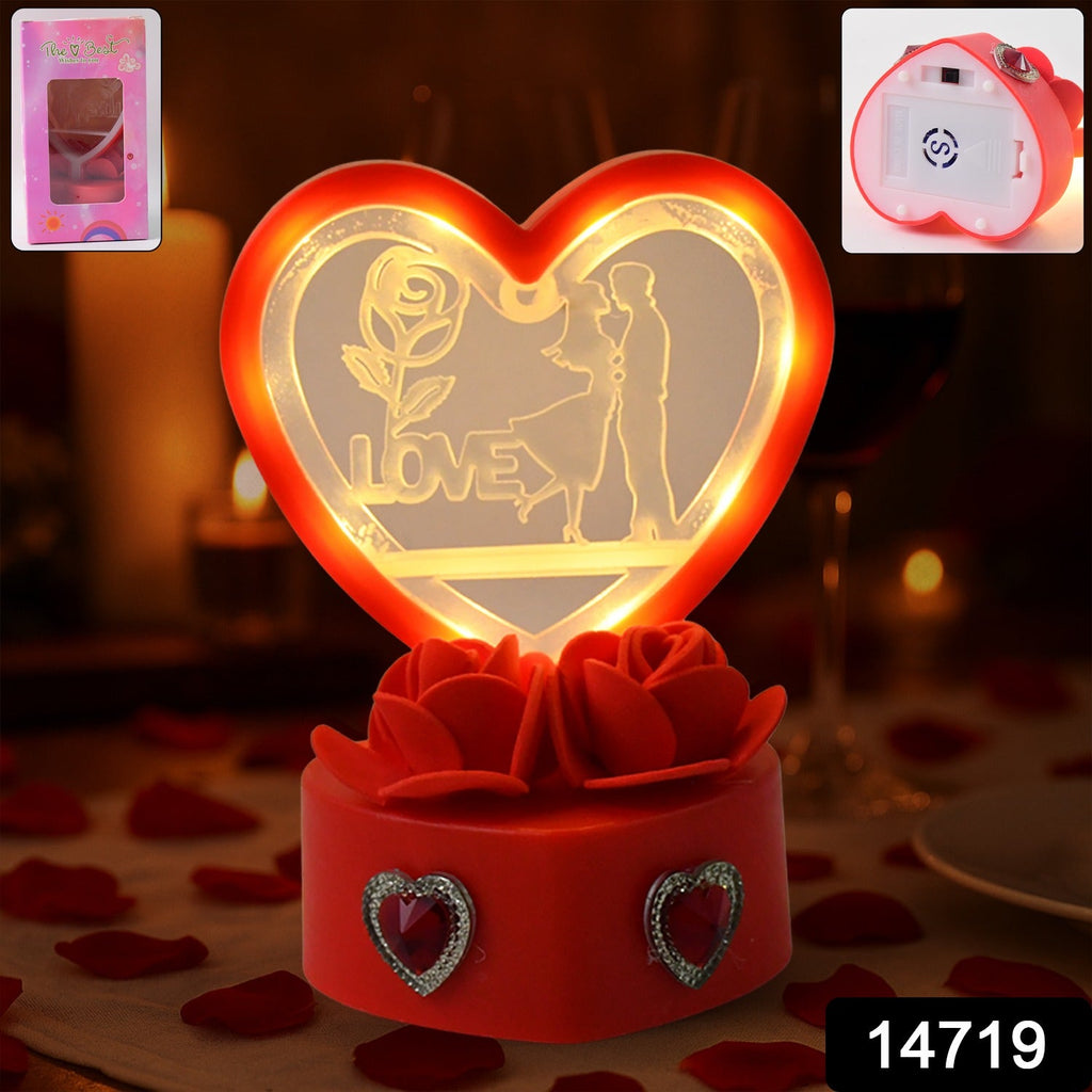 Elegant heart-shaped Love Couple decorative showpiece with couple silhouette