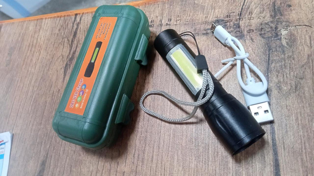 Rechargeable LED emergency light, ready for any situation.