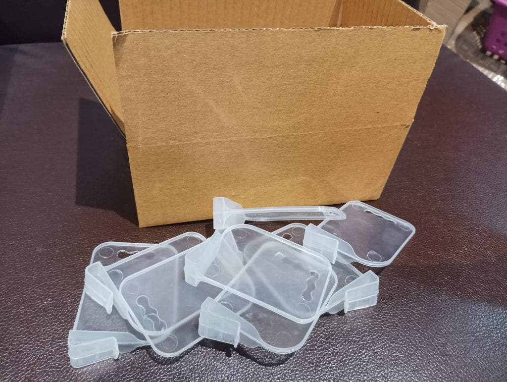 Set of 10 plastic storage baskets designed for refrigerator organization