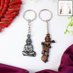 Hanuman metal keychain set showing two pieces with antique finish on display
