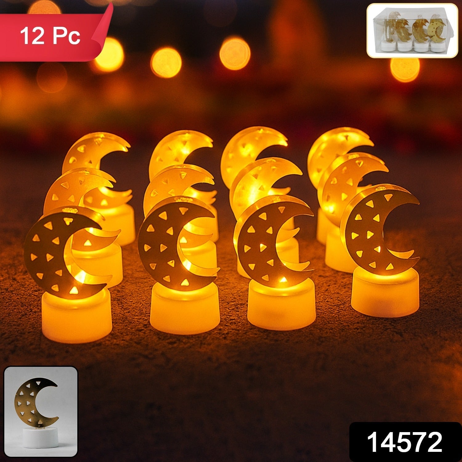 LED candles with attractive crescent moon design for festive lighting
