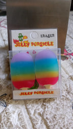 Group of fun popsicle erasers, perfect for kids' school supplies.