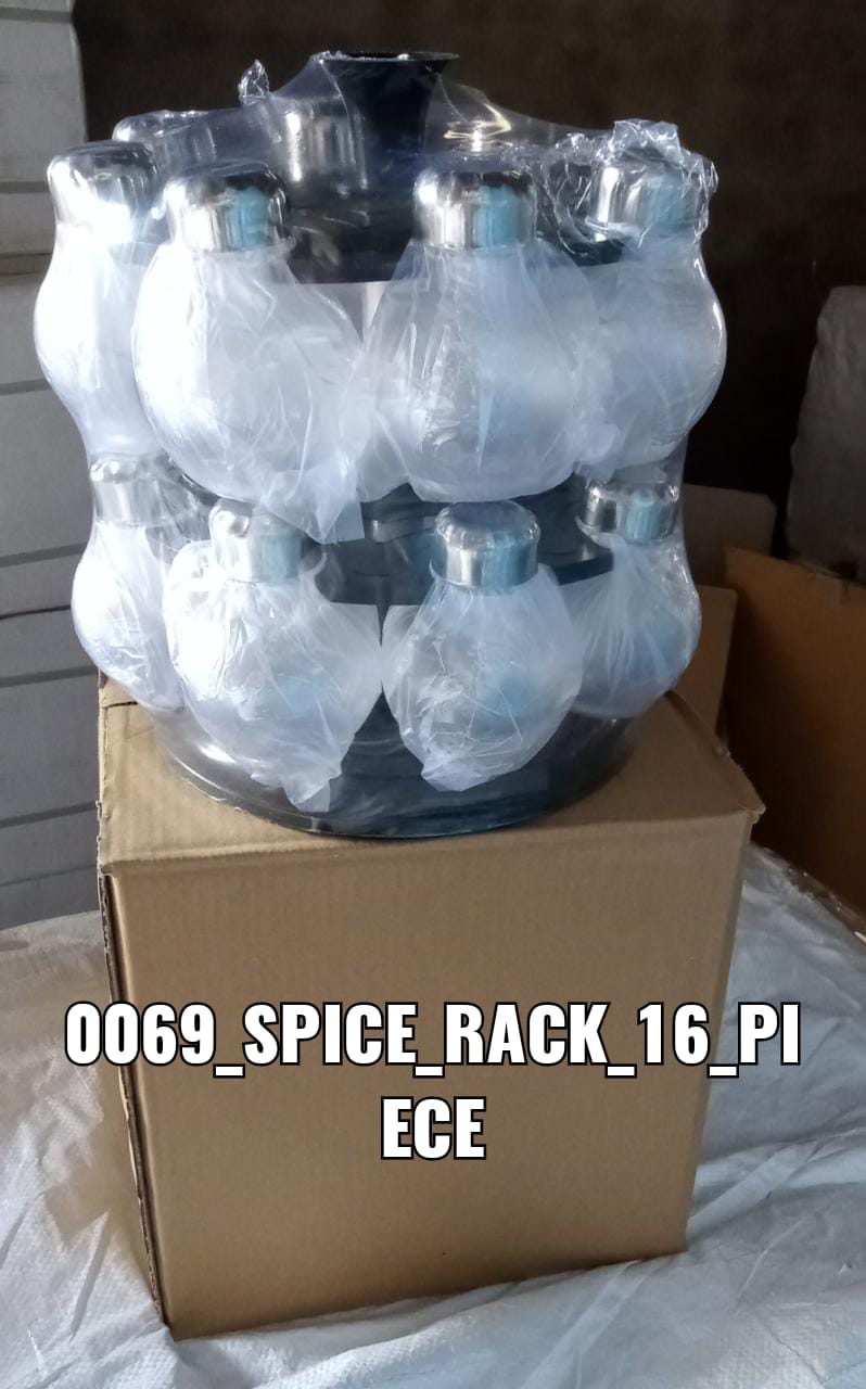 Lifestyle shot of the revolving spice rack enhancing a modern Indian kitchen.