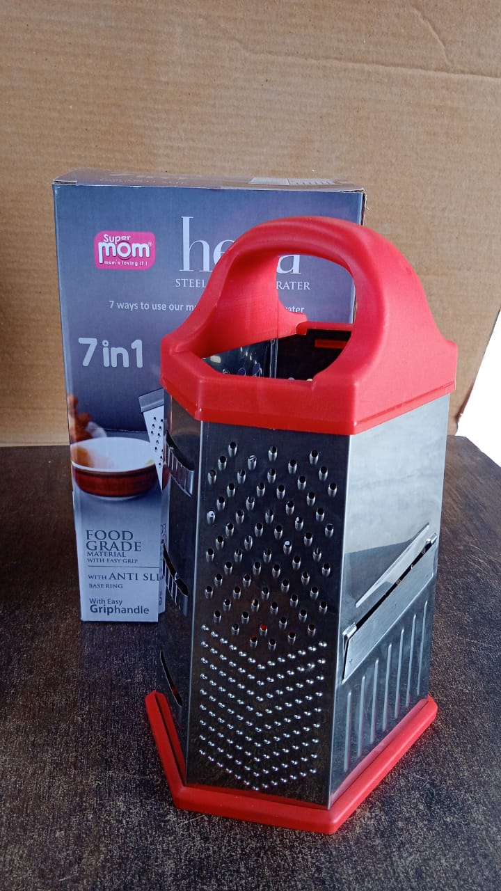 Ergonomic handle and non-slip silicone base of the stainless steel grater for safe use