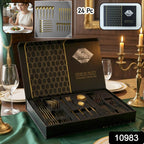 Luxury dining cutlery display in a gift box