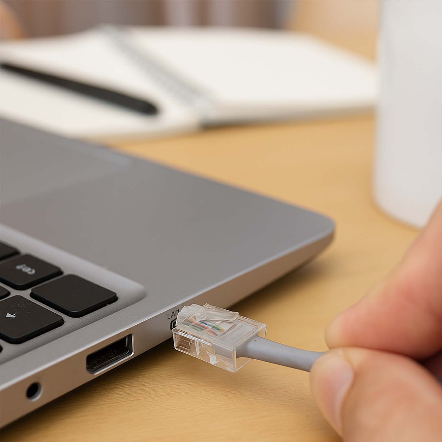Detailed view of 1.5 meter high-speed Ethernet LAN Cable with RJ45 connectors