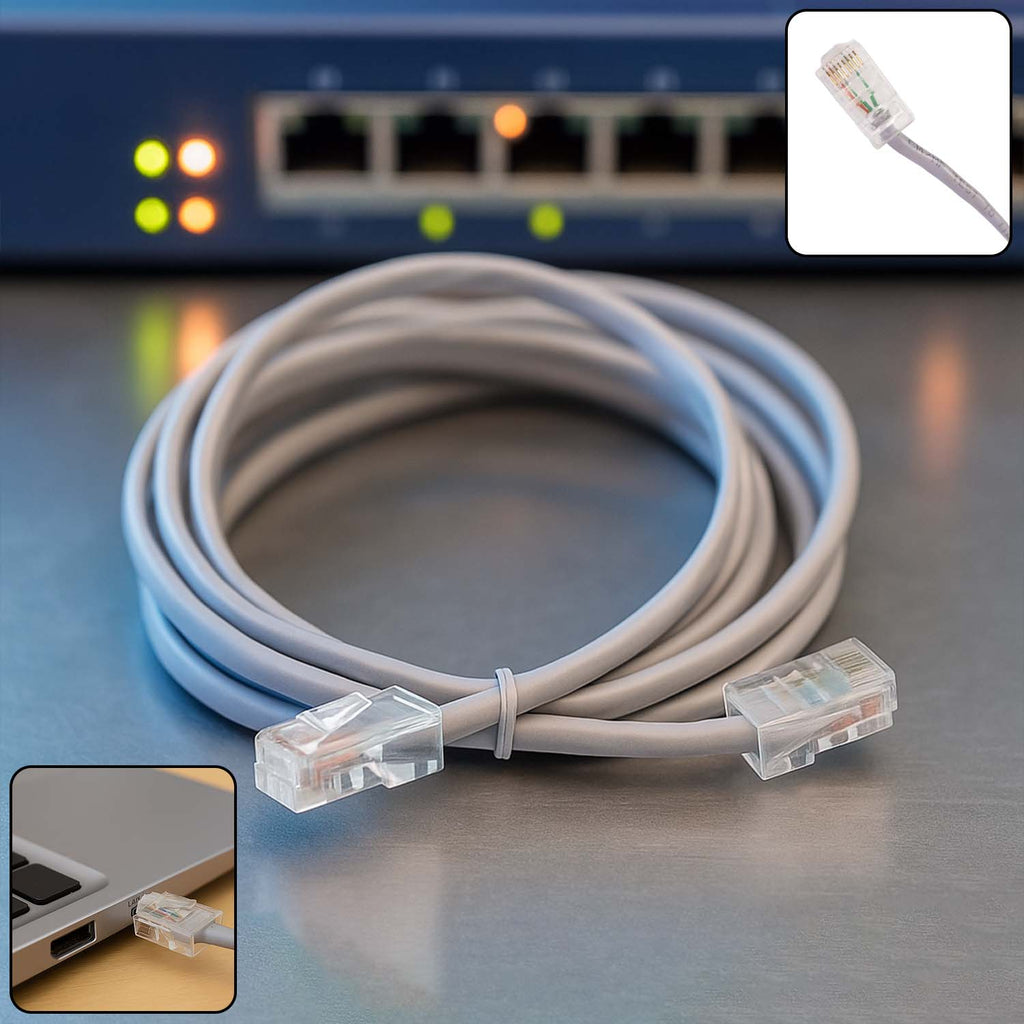 Ethernet Cable 1.5m with high-speed RJ45 connectors for fast internet