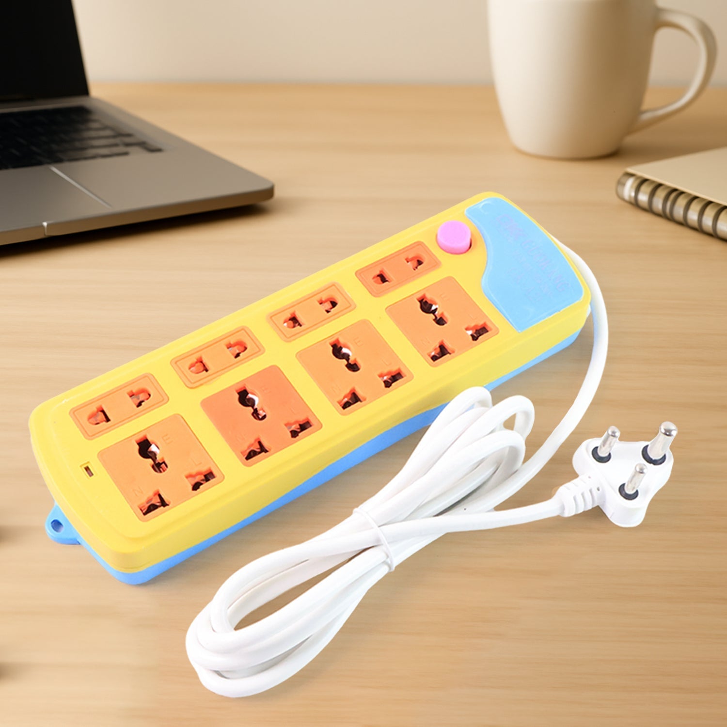 Multi socket extension board with 8 universal sockets and master switch