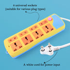 Plug extension board with master on/off switch and long durable power cord