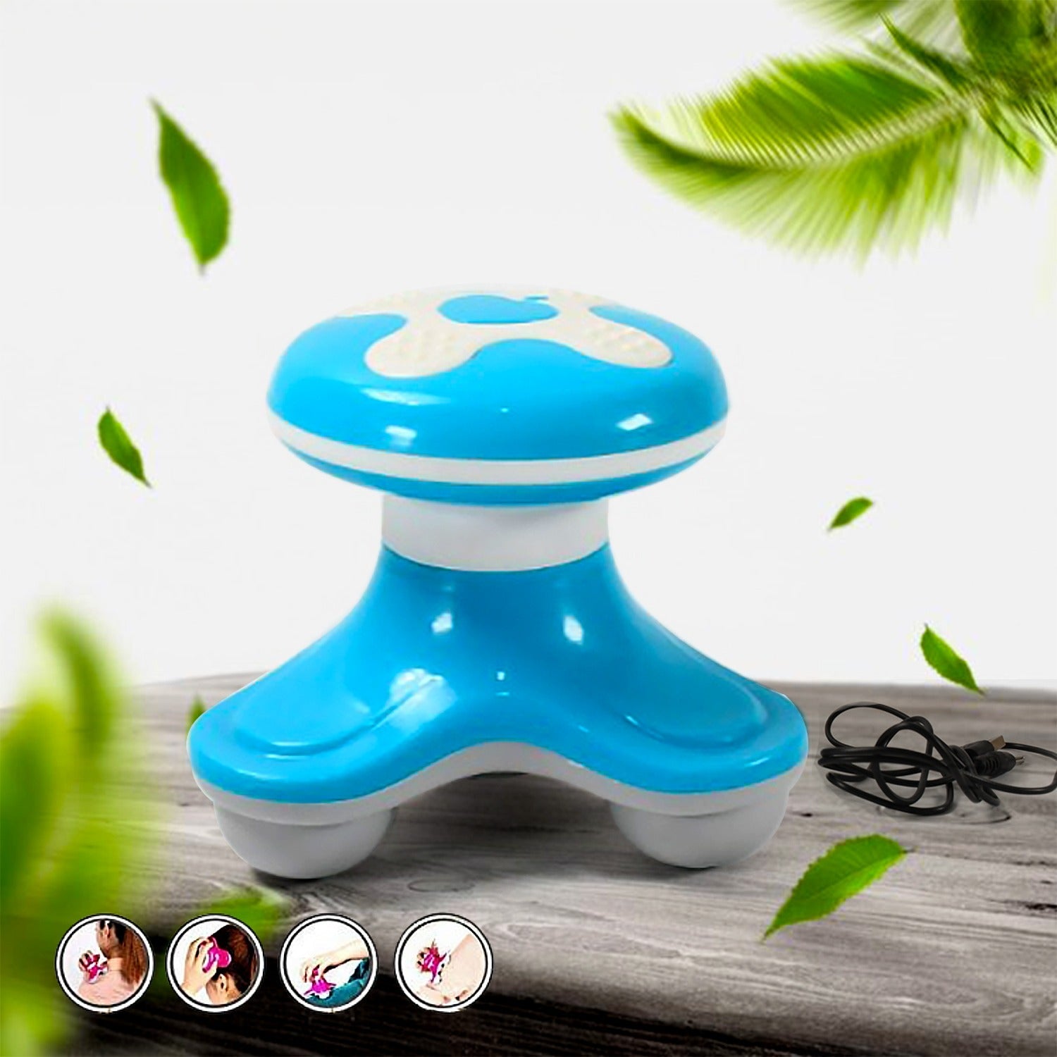 Top-down view of the USB rechargeable massager showcasing its sleek design.