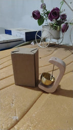 Side profile of Zen meditation bell placed on office desk