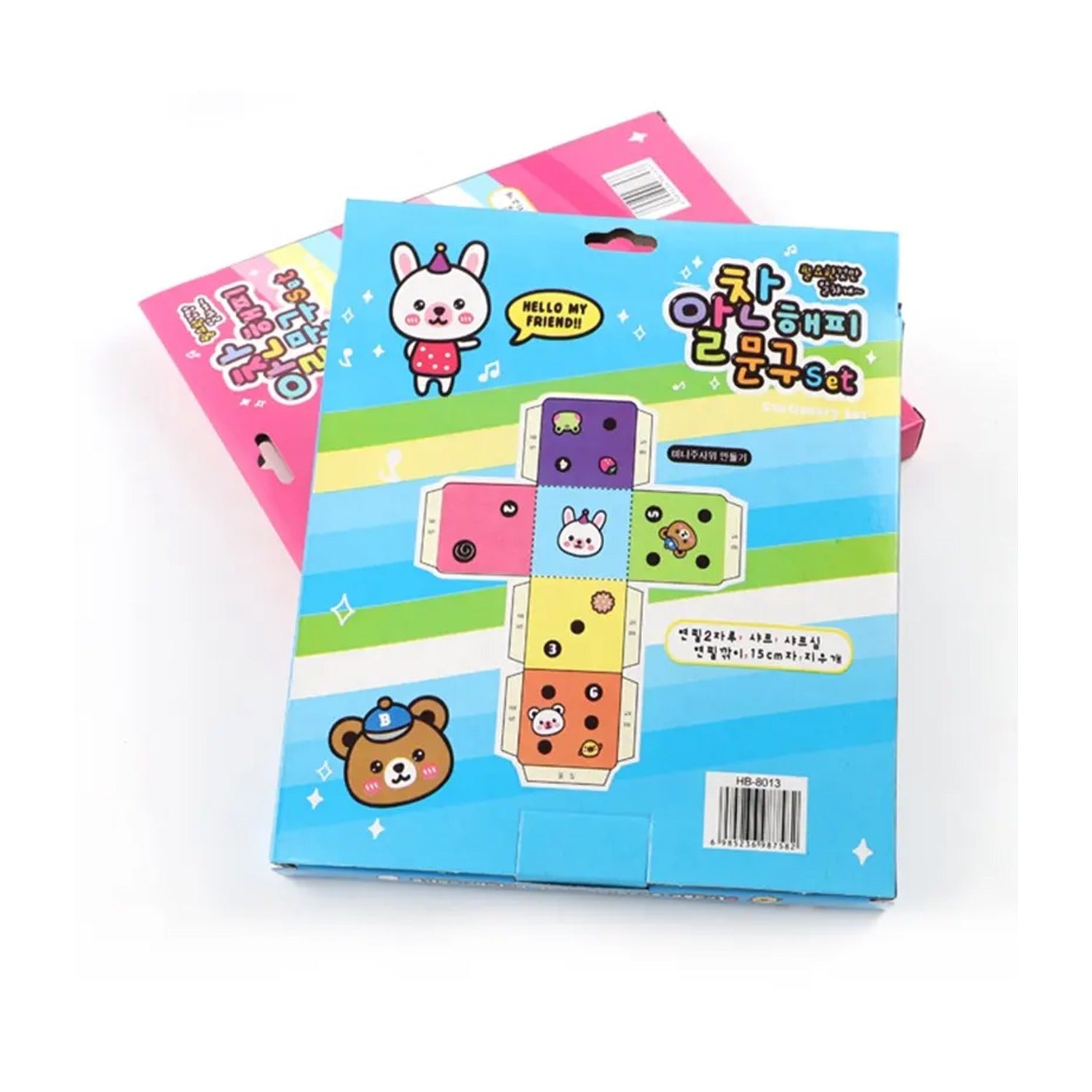 Essential stationery set with a soft rubber eraser and a durable pencil sharpener.