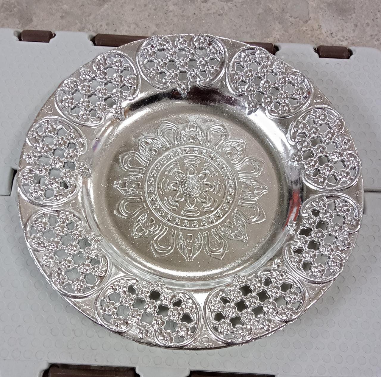 Elegant 8-inch Pooja Thali, a versatile addition to your festive collection.