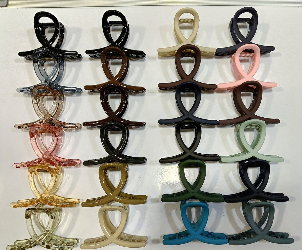 Plastic hair clamp styled with hair for a natural look