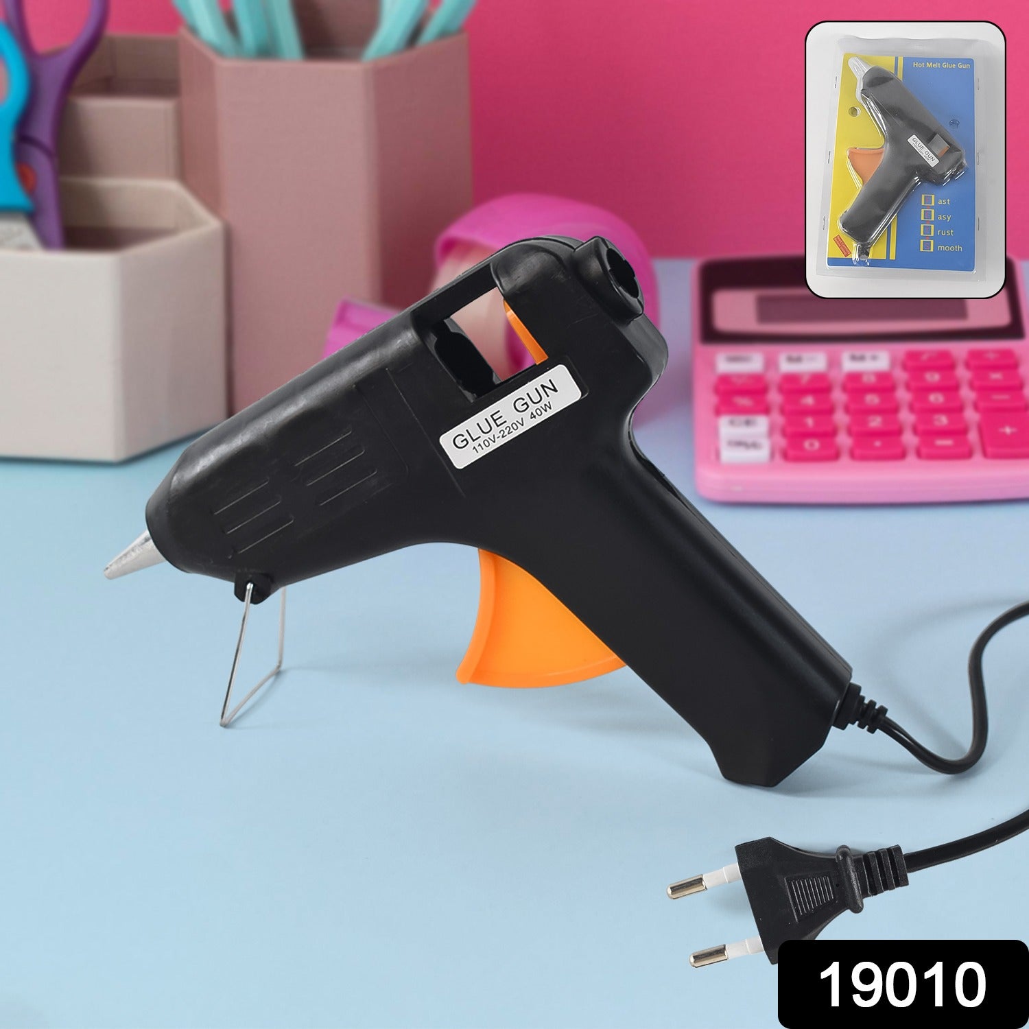 Close-up of heating element inside the rapid melt glue gun