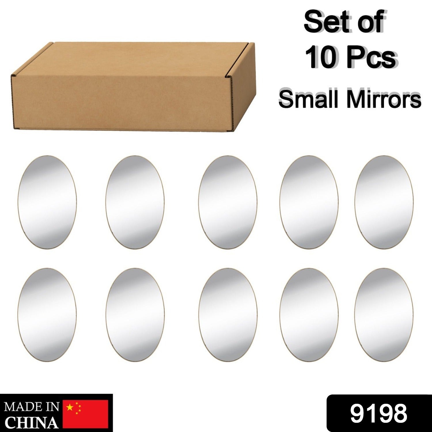 Close-up of the frameless oval mirror wall sticker showing its self-adhesive backing.