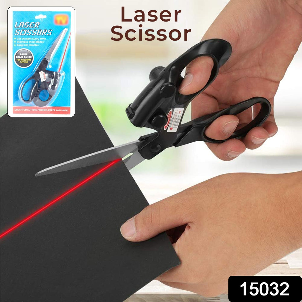 Ergonomic Laser Scissors cutting fabric with perfect precision.