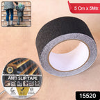 Close-up of 5 cm wide anti-slip tape roll to improve stair safety
