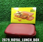 Another angle of the rectangular food container with two sections.