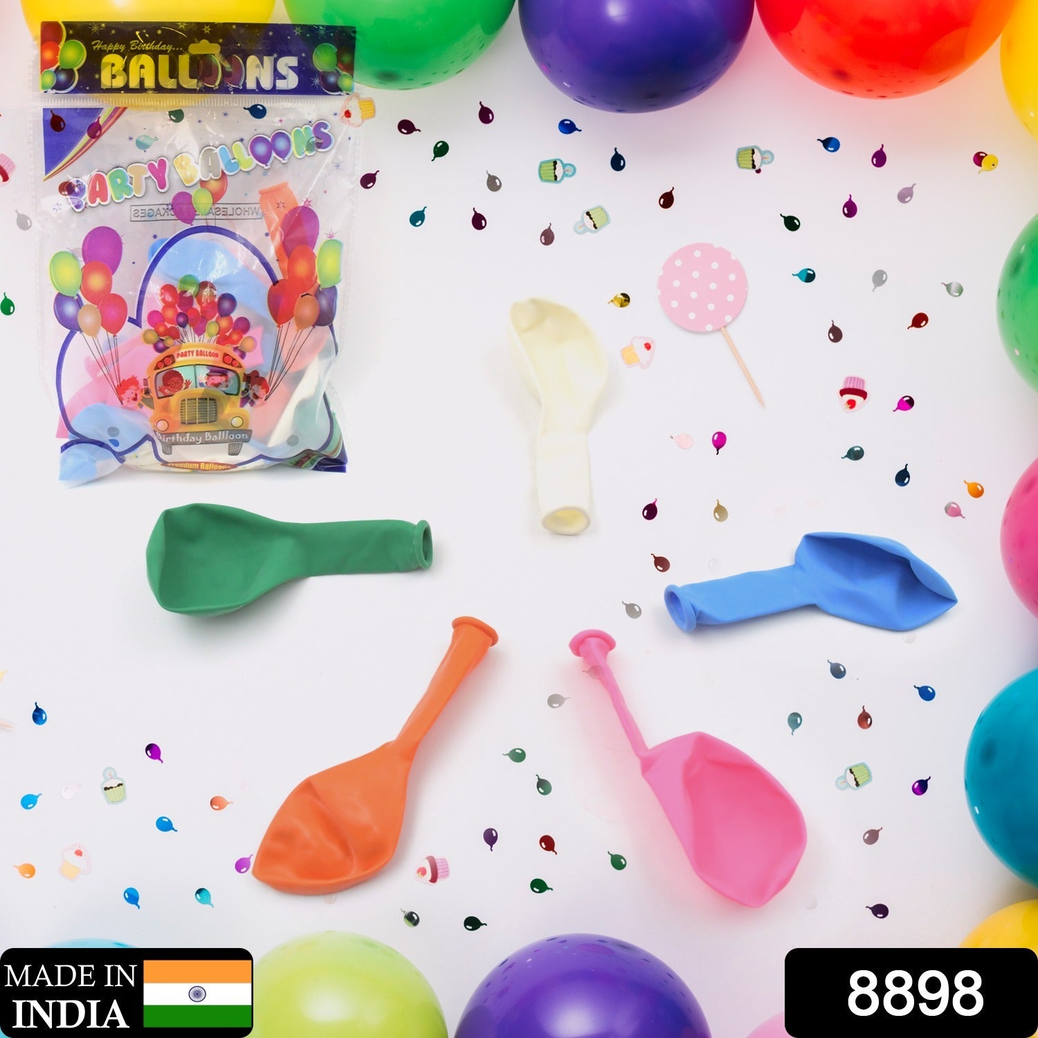 A festive display of colorful balloons ready for any celebration.