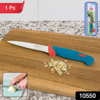 Supermom logo next to stainless steel paring knife