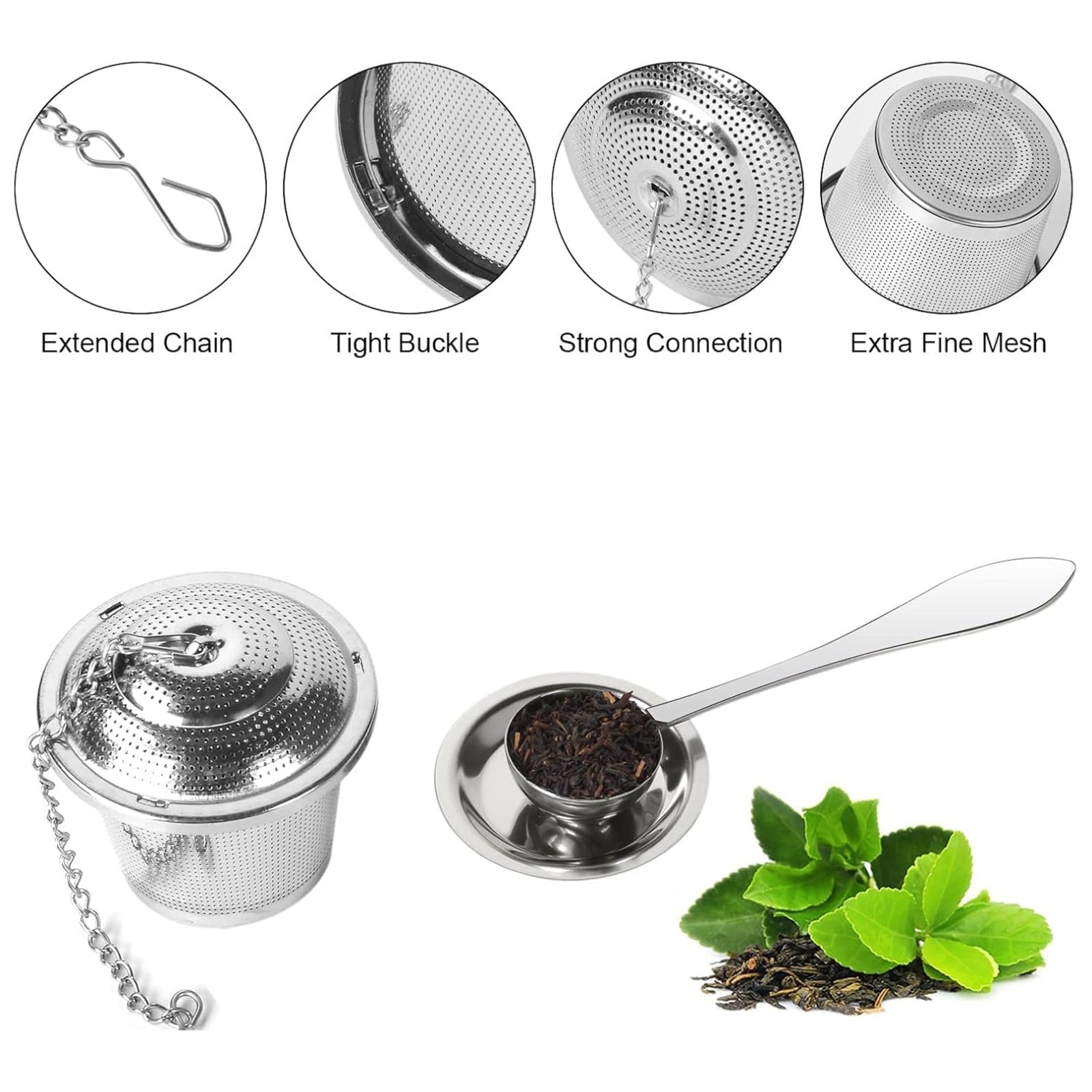 A modern steeping ball tea filter, ensuring a clean and enjoyable tea experience.