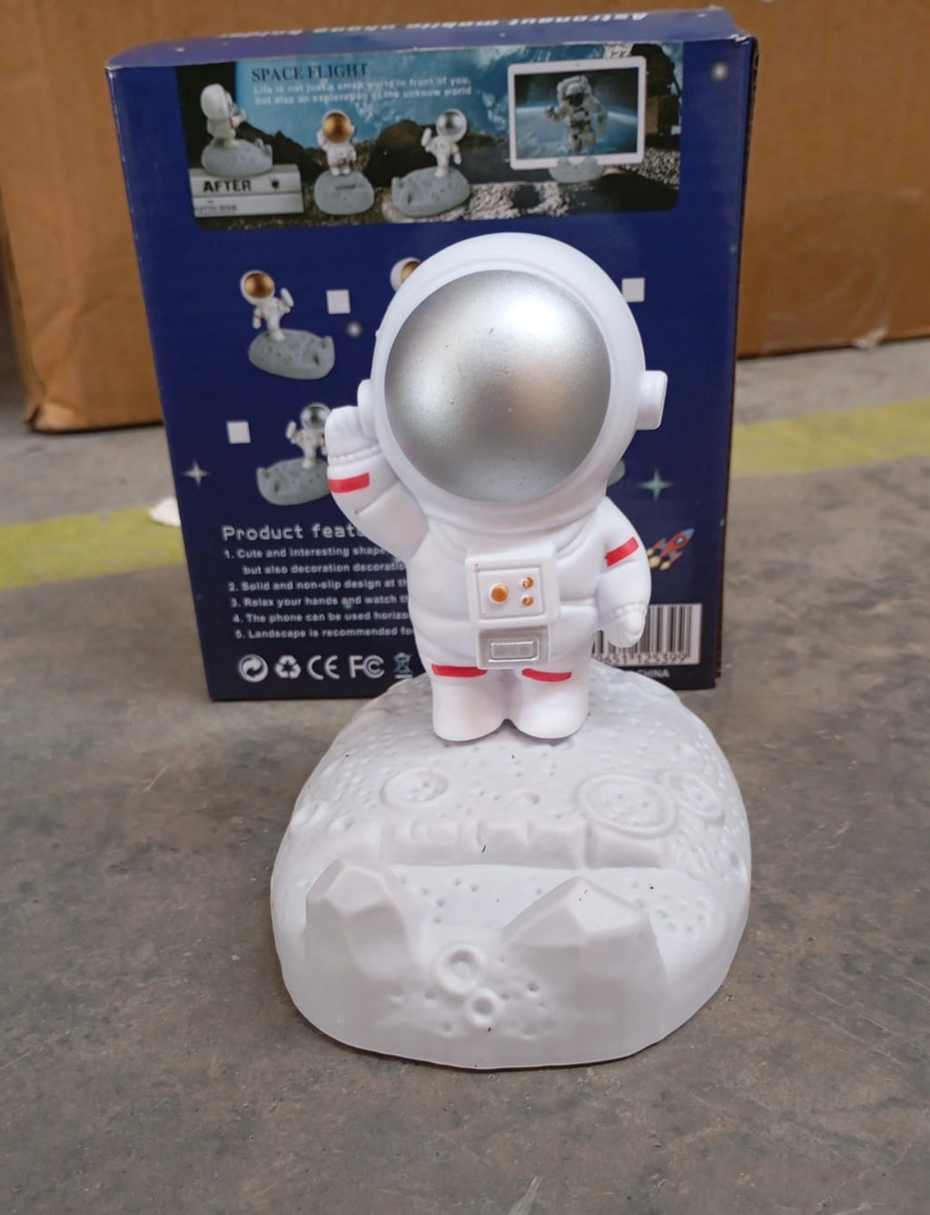 The resin Astronaut Mobile Stand from a slightly elevated perspective.