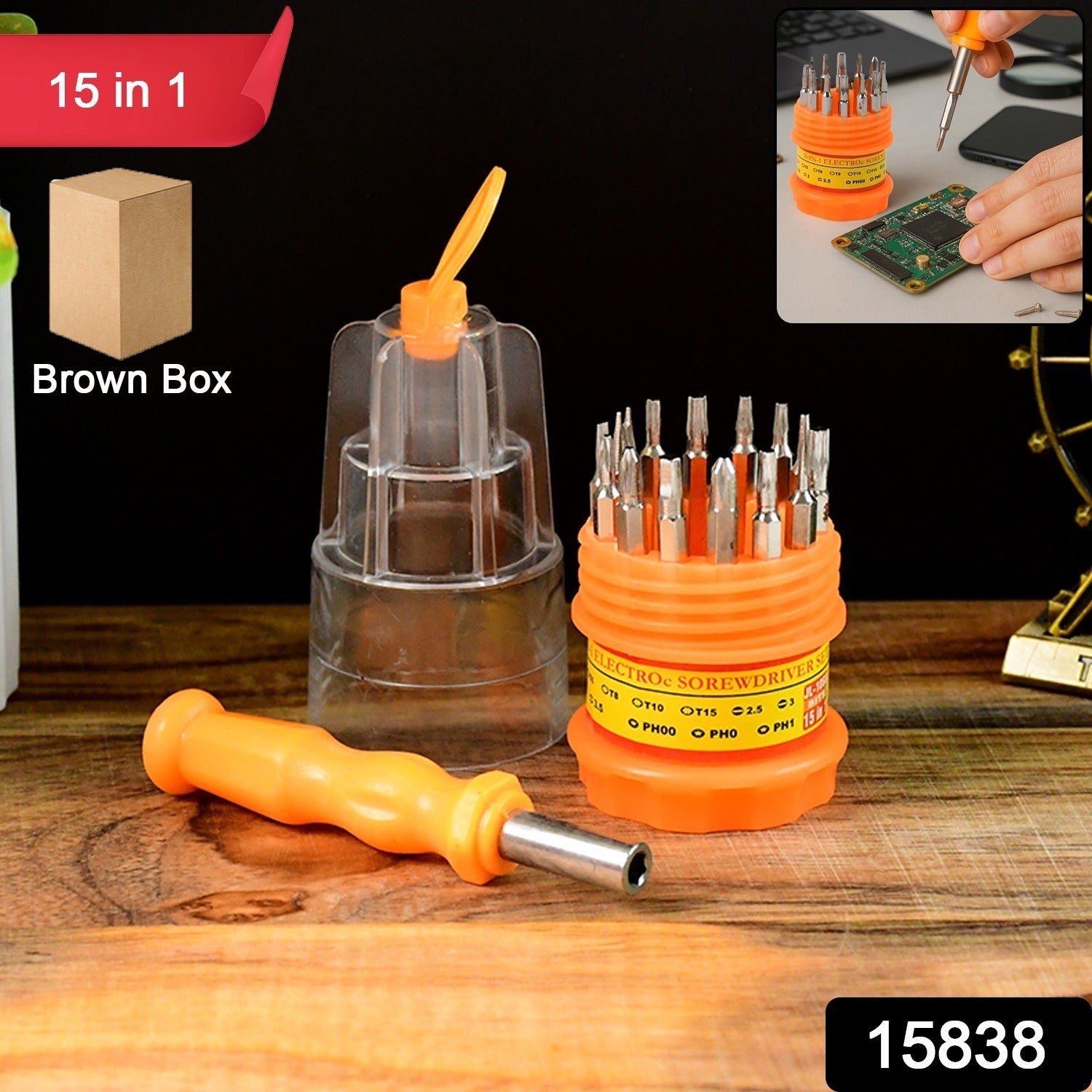Multipurpose precision screwdriver set with interchangeable bits