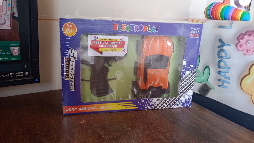 Metal RC supercar with remote control, perfect for kids’ racing fun