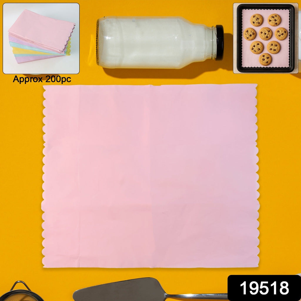 Assorted color greaseproof baking paper sheets for baking and food wrapping