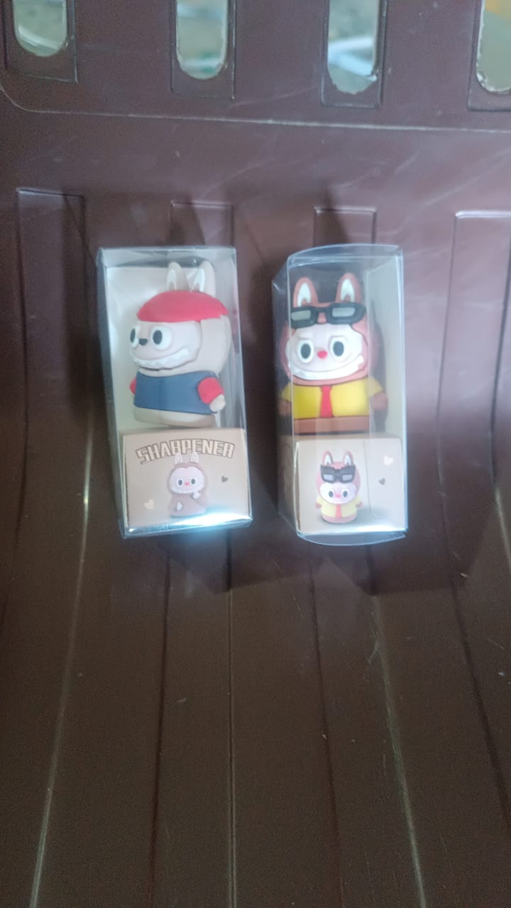 Collection of mixed design cute cartoon pencil sharpeners with erasers