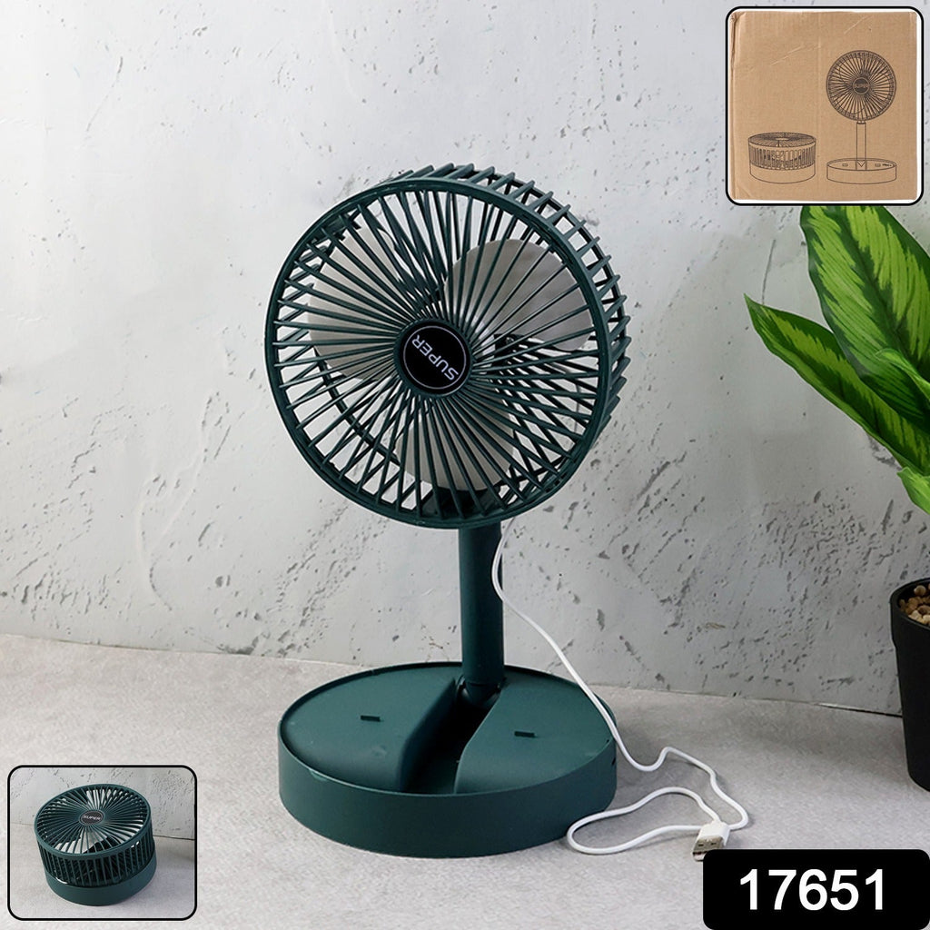 Folded design of the portable mini USB desk fan showing slim profile