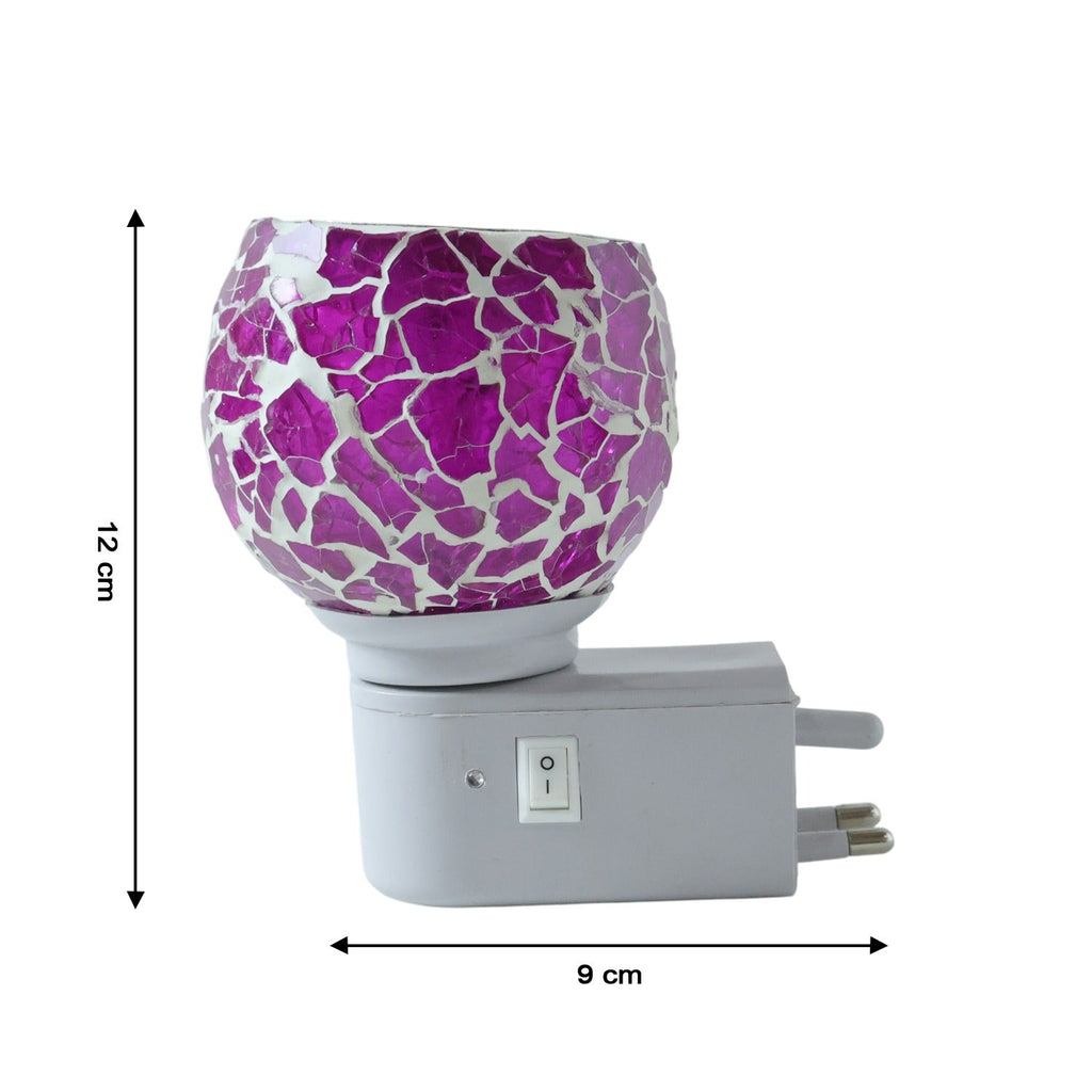 Multi-functional aroma diffuser lamp with mosaic globe and plug-in base