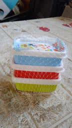 Close-up detail of a single airtight food container and its lid.