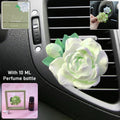 Rose flower car air freshener clip attached to AC vent, freshening air