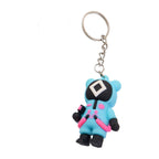 Random design silicone keychain featuring flexible cartoon character