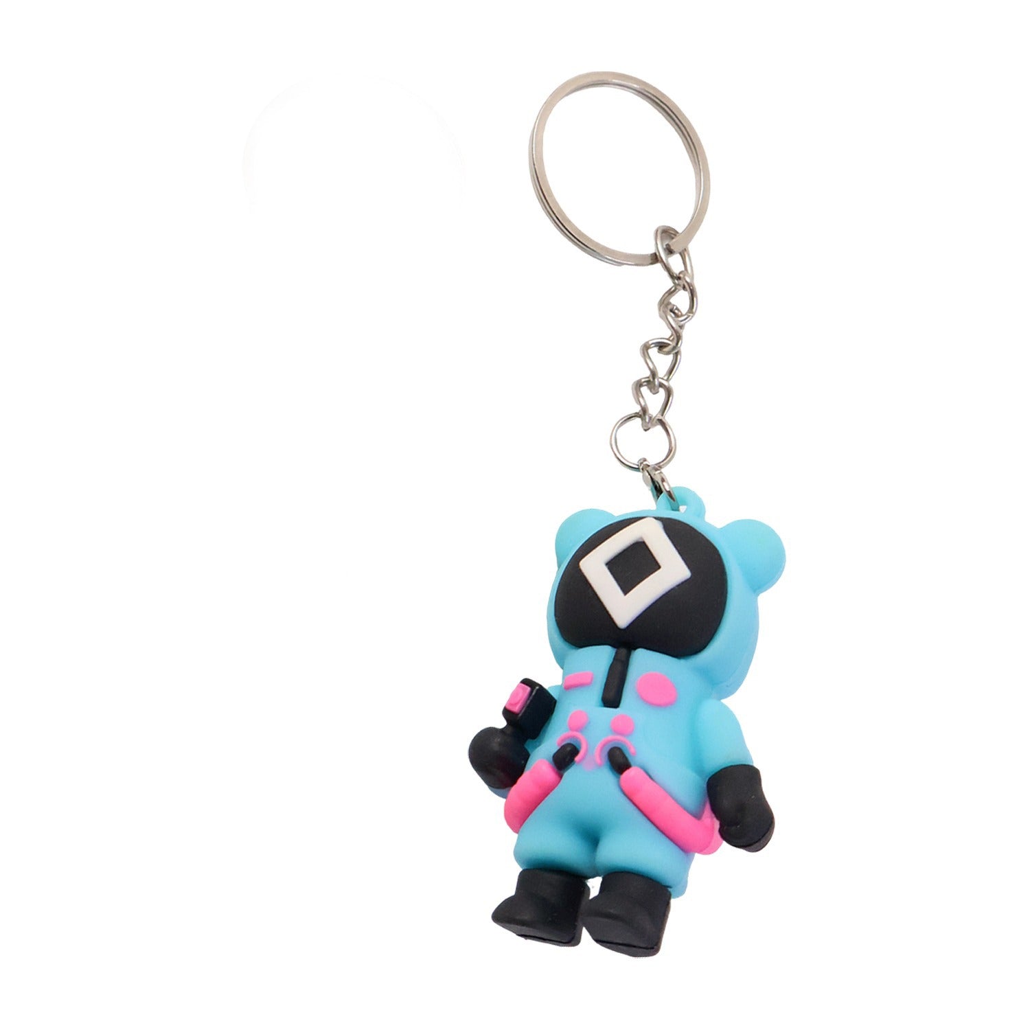 Random design silicone keychain featuring flexible cartoon character
