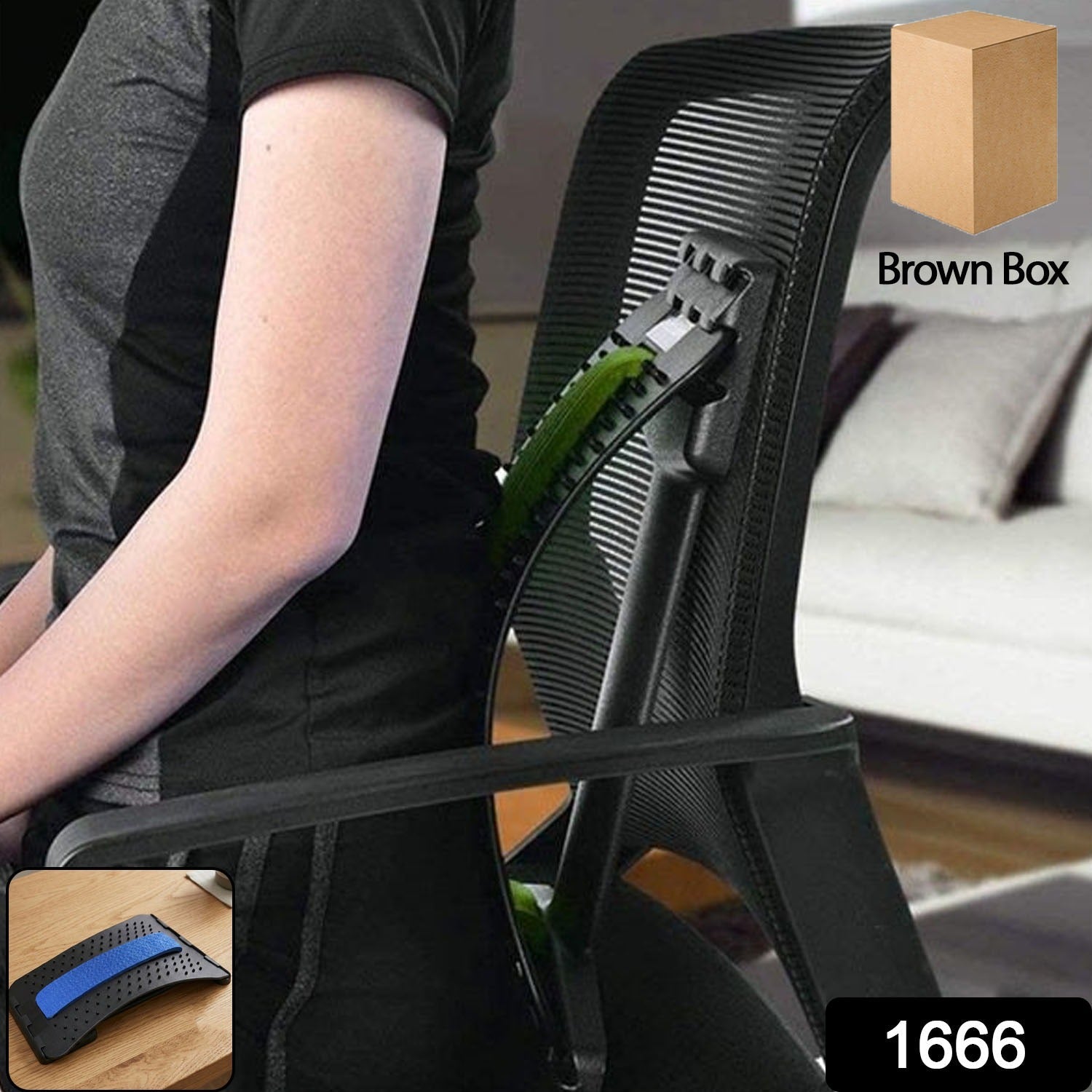 Adjustable multi-level back stretcher demonstrating its three height settings for custom support.