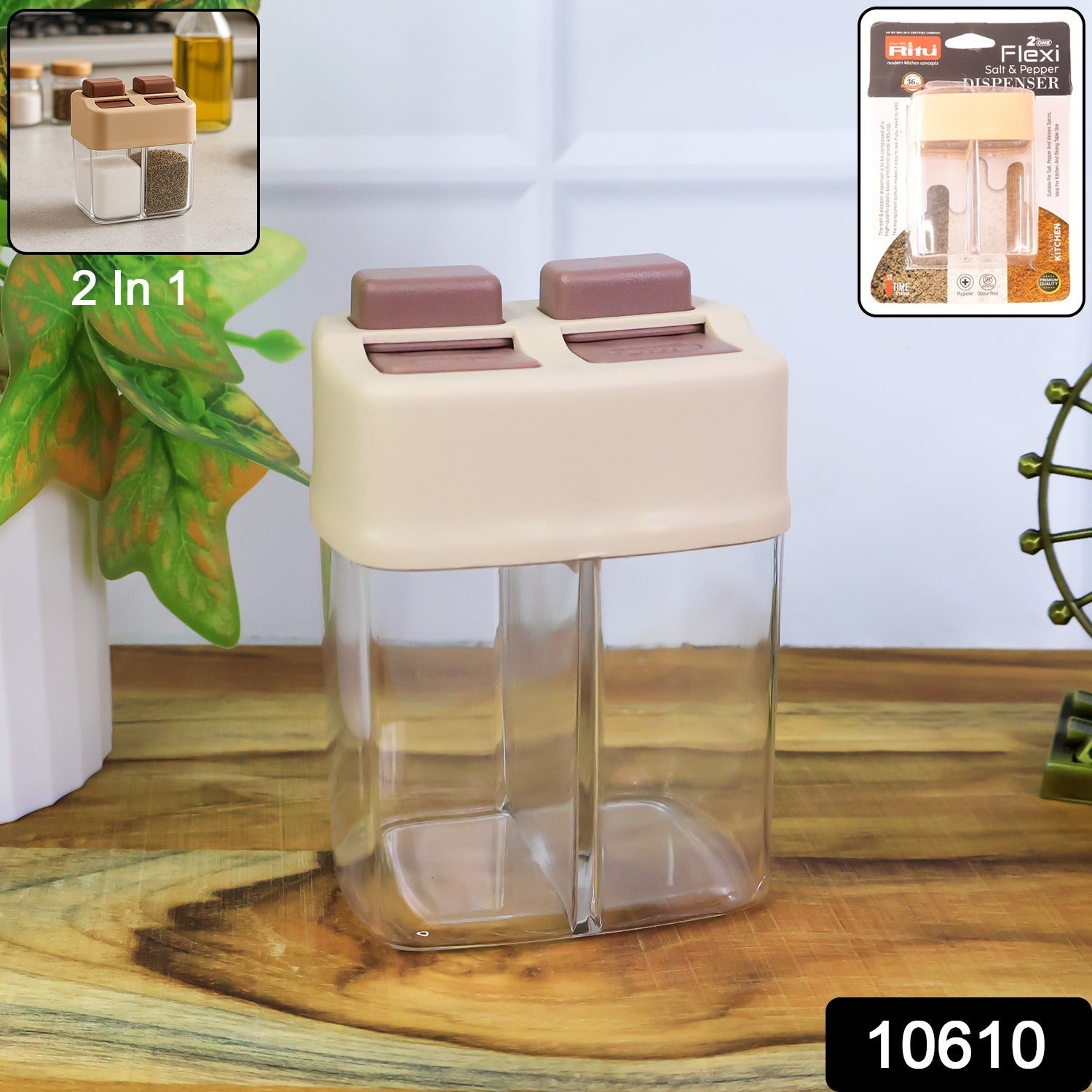 Easy-pour salt and pepper shaker dispenser for kitchen and dining table