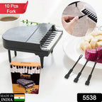 Colorful fruits arranged with the unique piano-shaped dessert picks for a vibrant presentation.