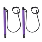 Pilates stick with foam padding and foot loops for lower body exercises.