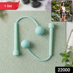Weighted cordless jump rope fitness tool with ergonomic handles