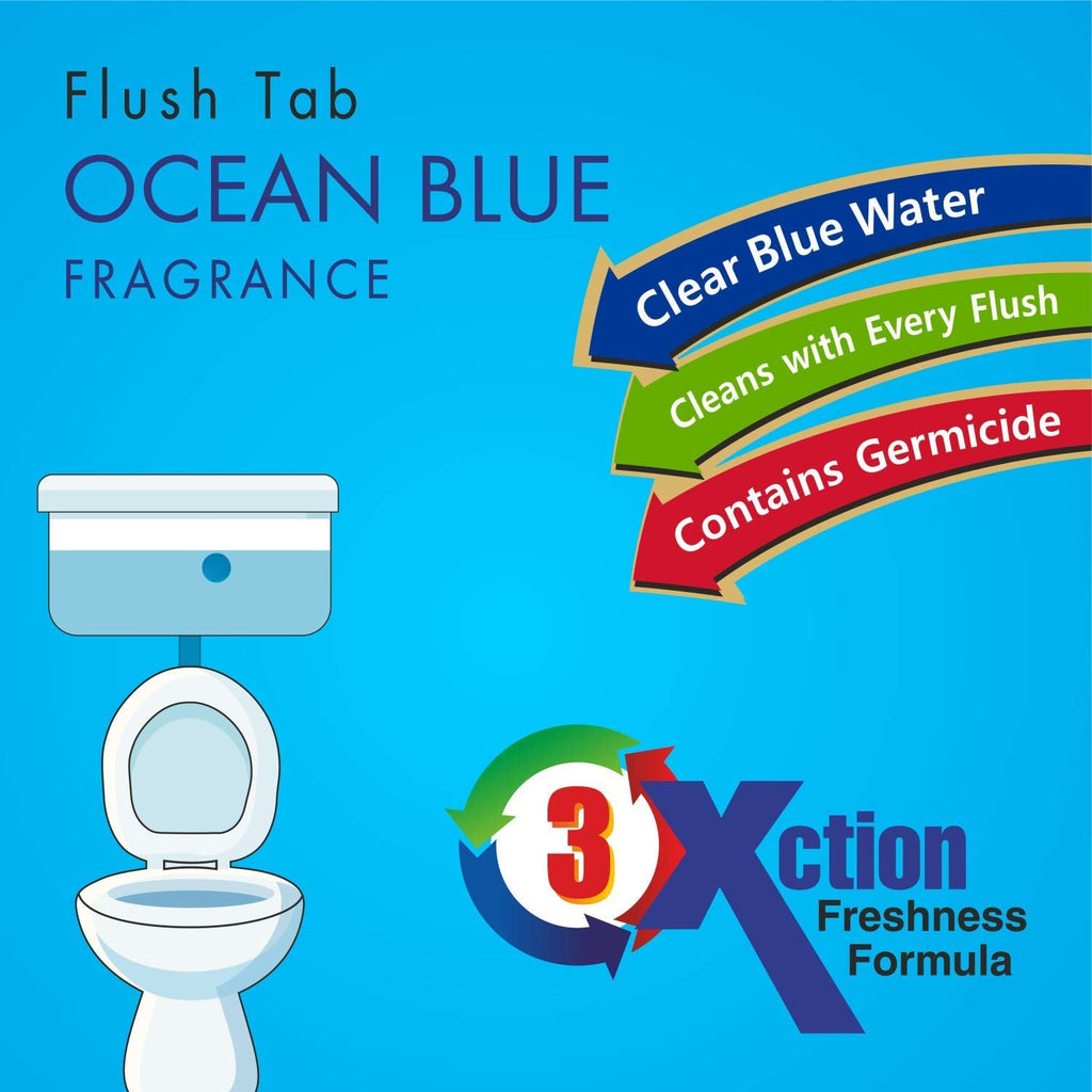 Wonder Fresh Toilet Cleaner Tabs dissolving in the toilet cistern water.