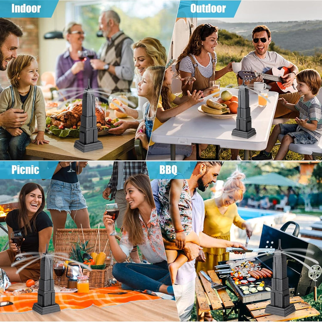 Kitchen and outdoor food protection fan with soft blades